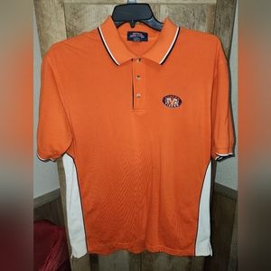 Moisture Wear College Classics L Large War Eagle Orange Blue Polo Shirt Mens